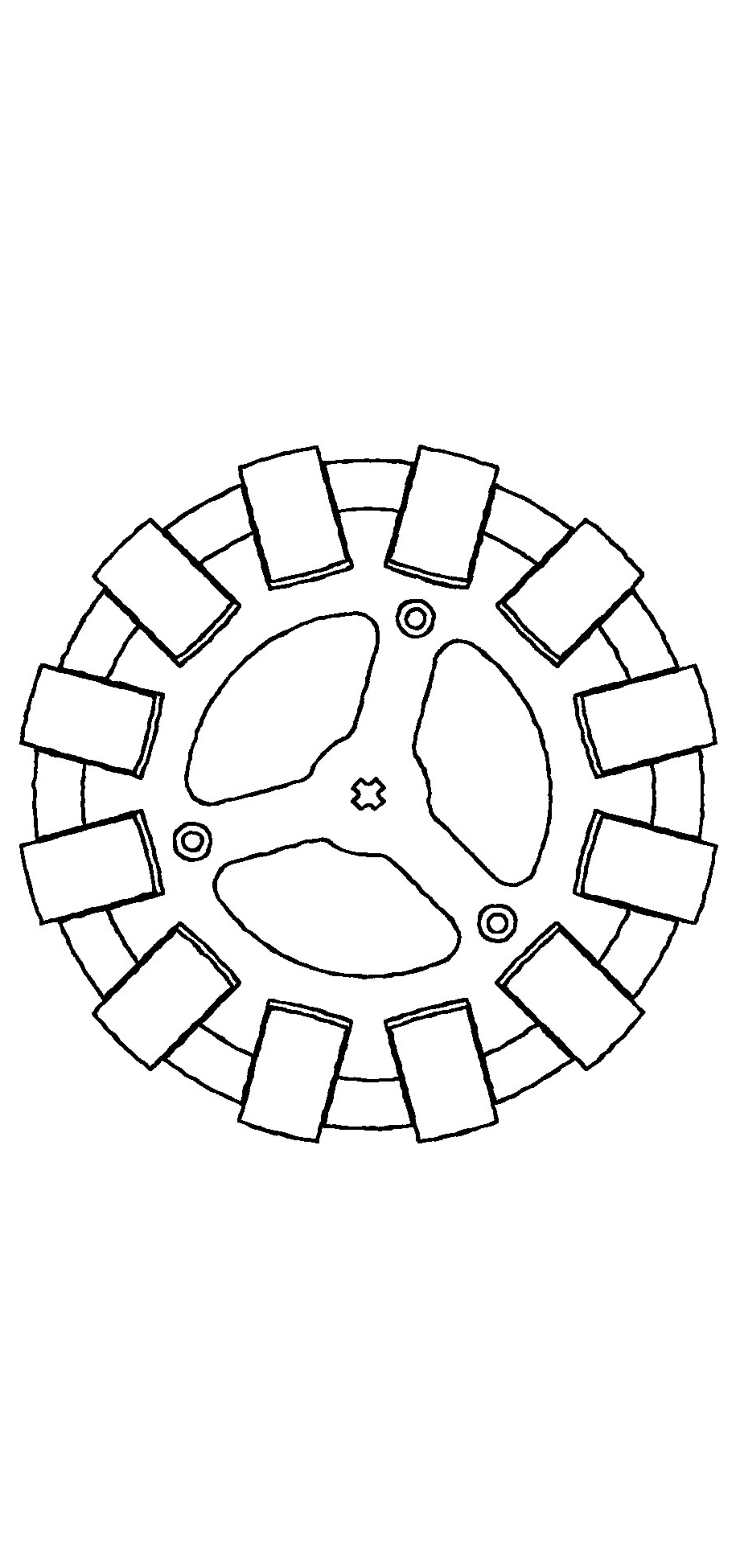 Sketch drawing of an OMNI robotic wheel