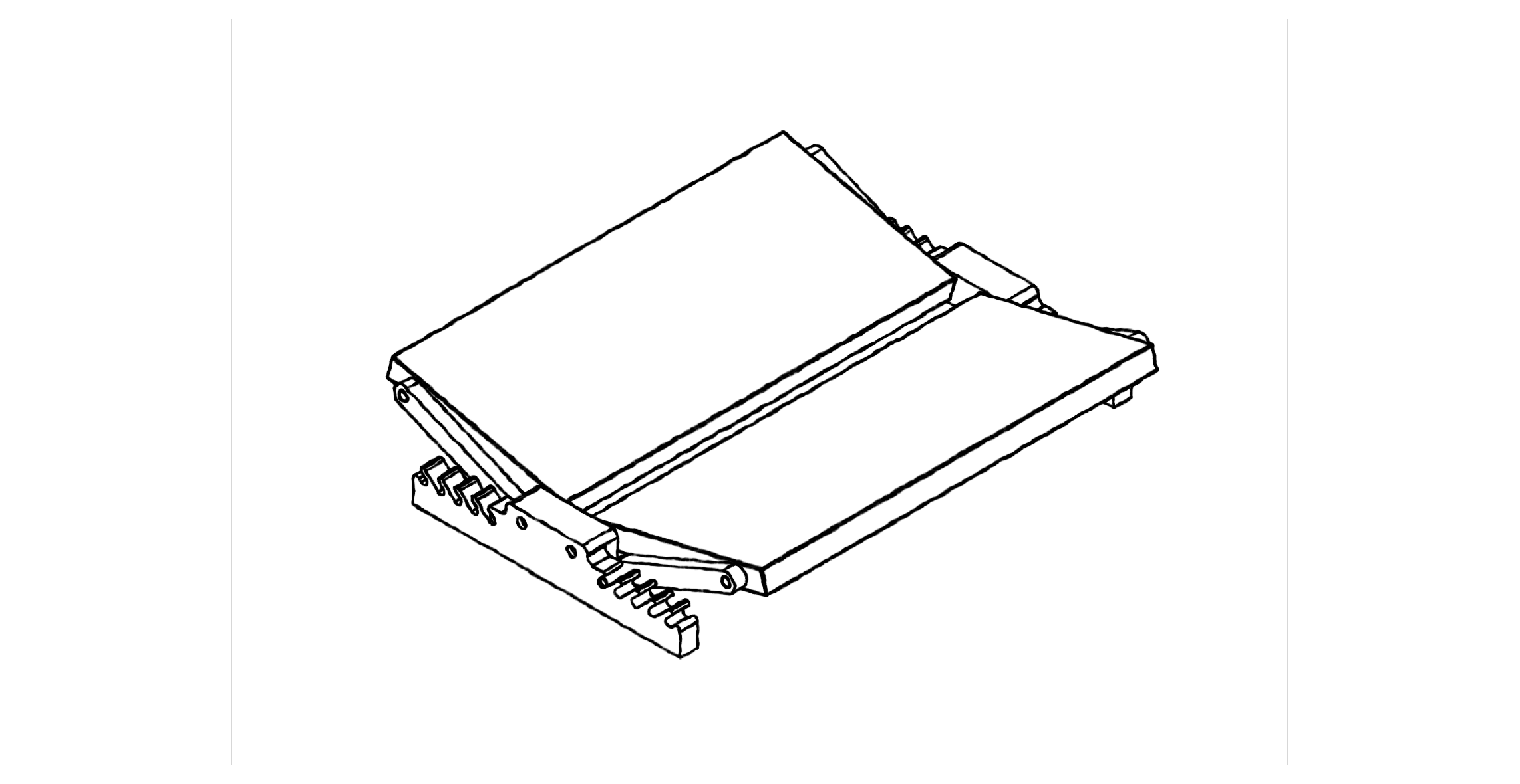 Sketch drawing of an adjustable angle butterfly pinning board used by entomologists and hobbyists